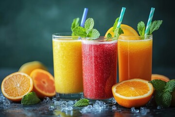 Fototapeta premium Healthy fresh fruit smoothie, juice drink. Vitamins, fitness drink, health food. Natural. Organic.