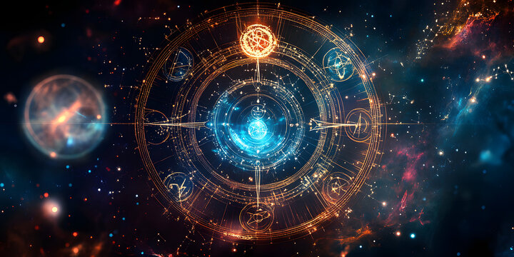 Abstract mystic astrology dark background