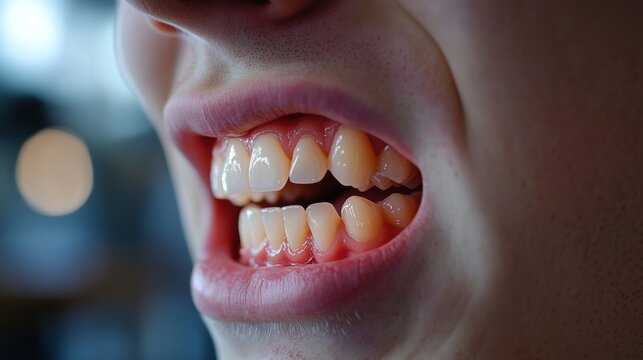 Tightly Gritted Jaw Expressing Pain and Strain of Intense Stress and Struggle
