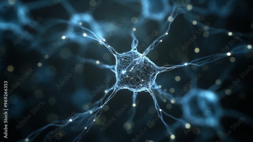 Poster ai neural nets. futuristic background of artificial intelligence neural networks. black background.