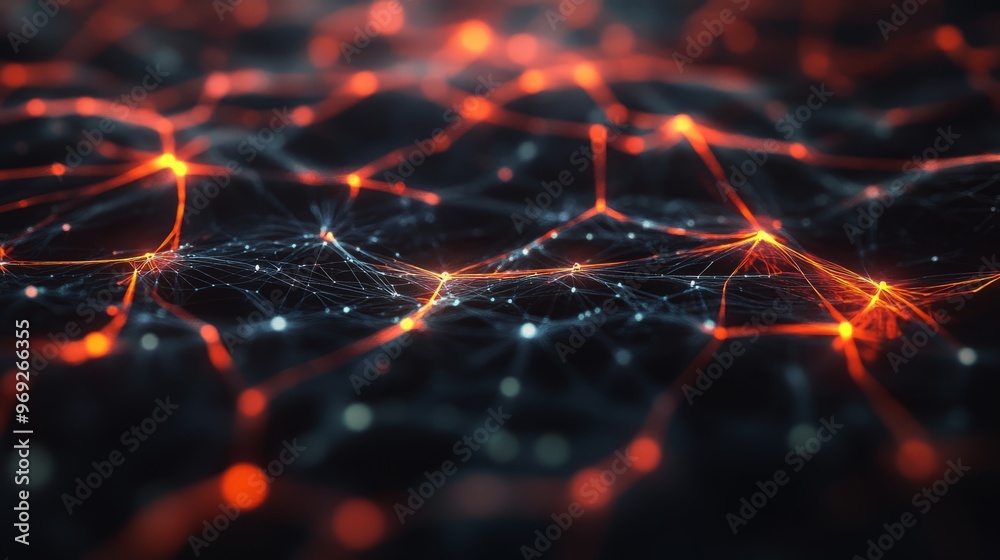 Poster ai neural nets. futuristic background of artificial intelligence neural networks. black background.
