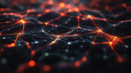 AI Neural Nets. Futuristic Background of Artificial Intelligence Neural Networks. Black Background.