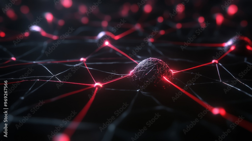Poster ai neural nets. futuristic background of artificial intelligence neural networks. black background.