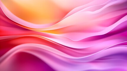 A minimalistic abstract scene, featuring gently curved forms, soft gradients shifting from one hue to another, creating a calm and serene atmosphere