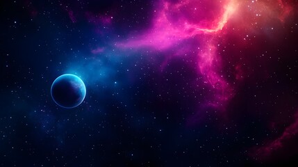 Obraz premium Abstract cosmic design, smooth planetary orbs, gentle glow, deep space environment