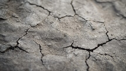 Fototapeta premium Close-up of cracked earth, highlighting dryness and texture.