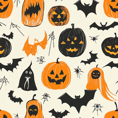 Halloween Patterns, Halloween Digital Paper