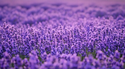 Fototapeta premium A vibrant field of lavender flowers in full bloom, showcasing nature's beauty.