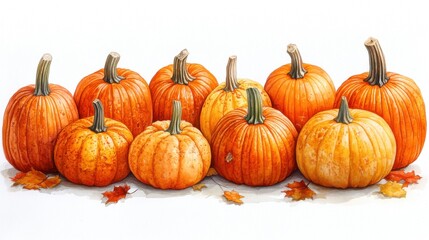 A detailed pumpkin clipart illustration with realistic shading and textures