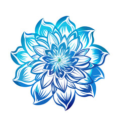 Fototapeta premium A stylized blue lotus flower with intricate petals and a gradient, radiating elegance and tranquility.