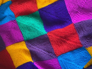 Knitted blanket handmade texture decor artistic background cozy warm photo 