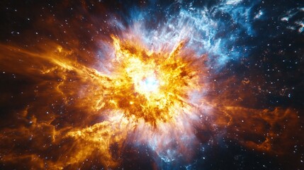 A vibrant explosion in space, showcasing cosmic phenomena and stellar dynamics.