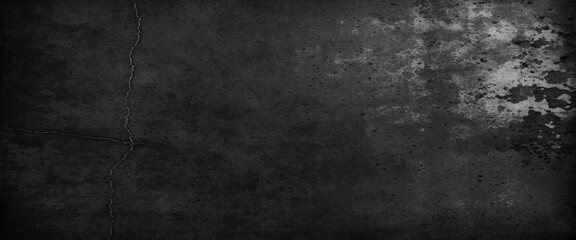 Textured black grunge background. Black concrete stone surface texture. Real smudge black chalkboard texture in classroom school college concept kid dust map blackboard background. 