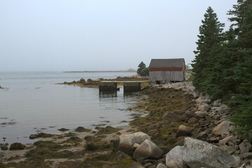 Rustic boathouse near Peggy's Cove