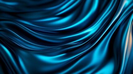 Dynamic liquid shapes, metallic reflections, blending cool tones of cyan and silver, smooth transitions between forms, modern and sleek abstract design