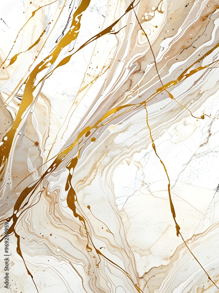 Canvas Prints abstract gold and white swirls