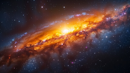 Spiral galaxy image with starry colorful lights. Deep space. Stars and Milky way galaxy image
Astronomy