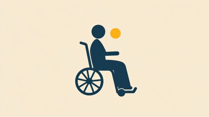 Fototapeta premium A simple icon of a person in a wheelchair, representing accessibility, disability awareness, or healthcare support.