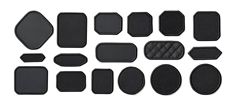 Black embroidered patch mockup
