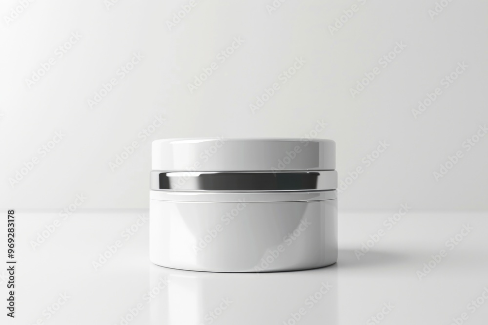 Aufkleber a white container sits atop a table, ready for use