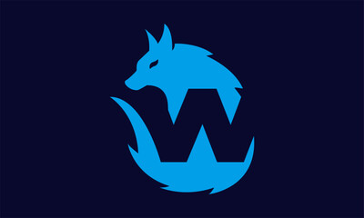 Creative W Wolf Logo Design