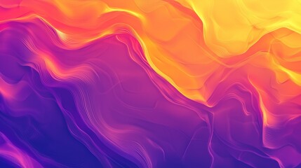 Obraz premium A vibrant, energetic gradient wallpaper shifting from bright orange to deep purple, with glowing light accents creating a dynamic and playful effect