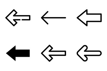 arrow, left icon symbol vector template collection