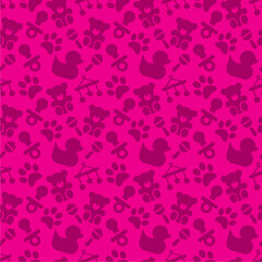 Seamless background, texture, backdrop, pattern, wallpaper with children cartoon doodle toys. Invitation for kids illustration. Baby shower. Icons set. Newborn baby vector collection. 