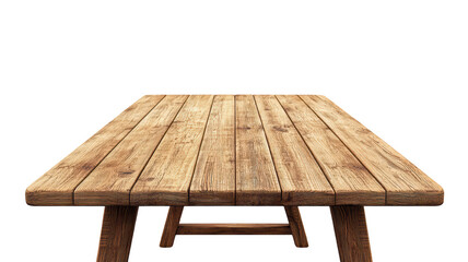 A rustic wooden table with natural grain texture. Perfect for dining rooms, kitchens, or outdoor spaces. Ideal for farmhouse or country style decors.