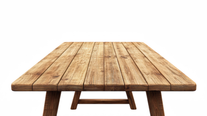 A rustic wooden table with natural grain texture. Perfect for dining rooms, kitchens, or outdoor spaces. Ideal for farmhouse or country style decors.