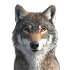 Fototapeta premium Close-up of a wolf with detailed fur and intense eyes, showcasing the beauty of wildlife in a natural setting.