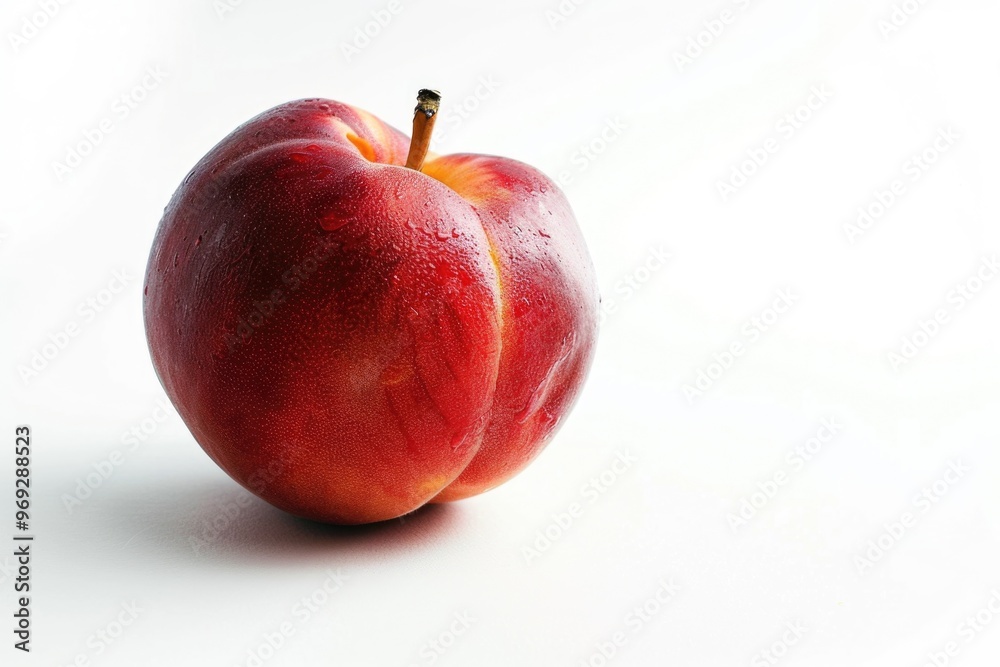 Canvas Prints A single red apple placed on a clean and white background