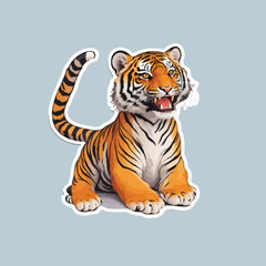 tiger happy sticker