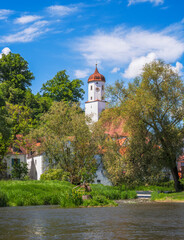 Church of Harburg at the river Wörnitz