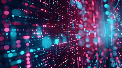 Obraz premium Big Data Analytics Visualized on Screen, Analyzing Data, Business Theme, Blue Theme