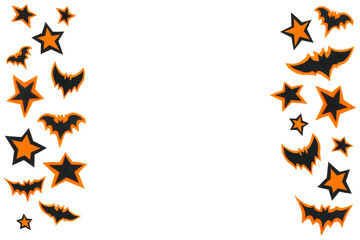 Happy halloween, Bats flying with star make from paper cut on white background, Decorative Halloween concept