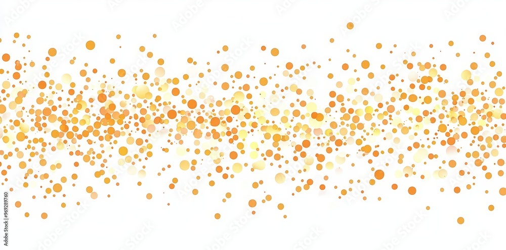 Poster golden light bokeh background isolated on transparent png with shining particles.
