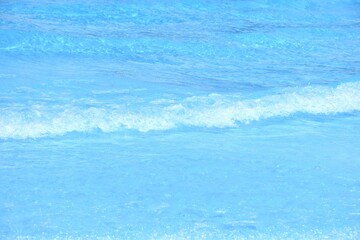 wave on blue water surface on sea in sunny day background and texture  