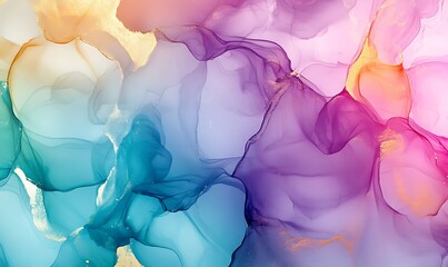 Radiant Watercolor Flow: Exploring the Vibrant Symphony of Abstract Waves.
