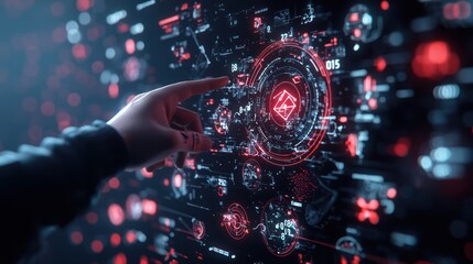 Advanced Data Analytics and Quality Control Performance Monitoring Display with Cinematic Lighting Effect, Generative AI