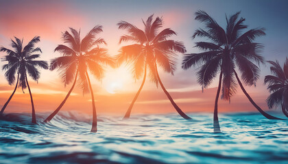 Obraz premium palm tree on the beach