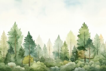 Watercolor forest background backgrounds landscape outdoors.