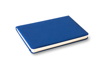 Blue hardcover book isolated on white background with clipping path.