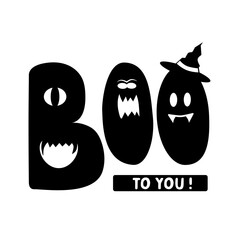 Halloween lettering svg file boo sign