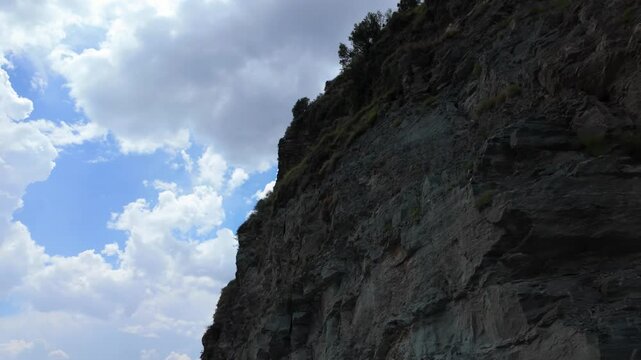 Paved narrow mountain road in Malam Jabba village on a cloudy day in the Swat Valley, Pakistan