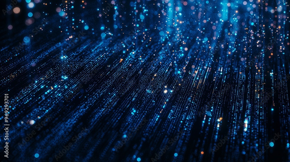 Poster Particles in cyberspace and connections in a digital data network.