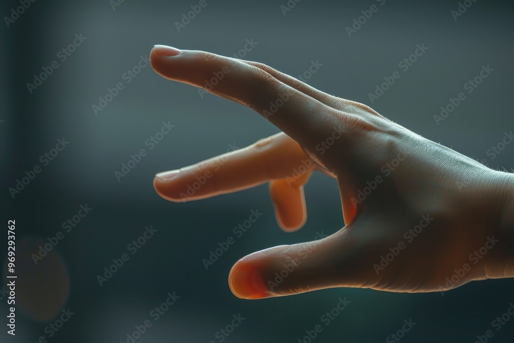 Poster a close-up of a person's hand grasping an unknown item, potential for mystery and intrigue