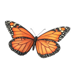Obraz premium Vibrant orange monarch butterfly with black and white patterns on wings. Stunning nature and wildlife close-up capturing intricate details.