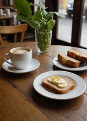Latte Art in a Cozy Café Atmosphere