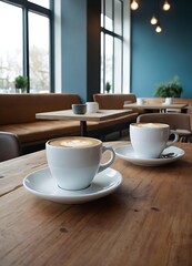Latte Art in a Cozy Café Atmosphere